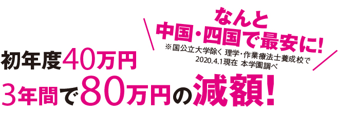 授業料大幅減額 理学療法学科 作業療法学科 専門学校 健祥会学園